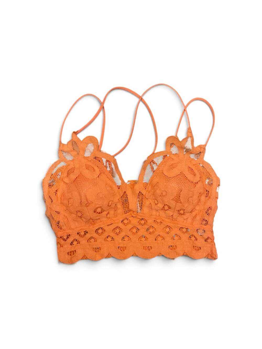NEW Zenana salmon/peach crochet lace bralette MULTI SIZES AVAILABLE